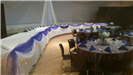 White and Blue Banquet Table Set Up (2)