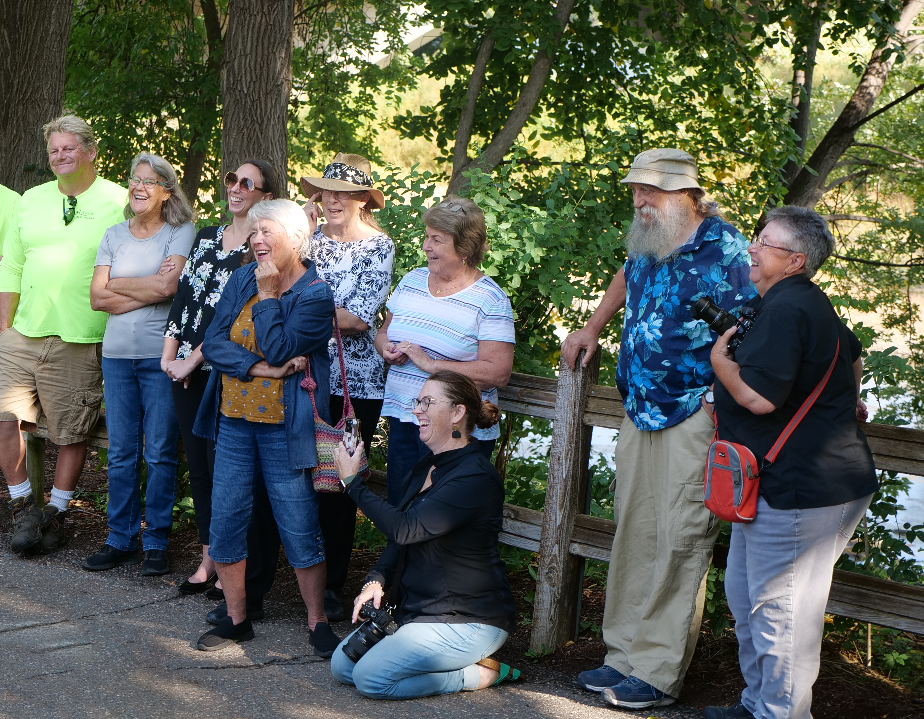 Gathered at East Bridge Park to welcome Parker McDonald and celebrate his latest creation.