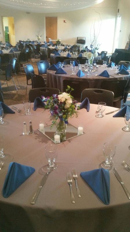 Blue and Floral Table Set Up