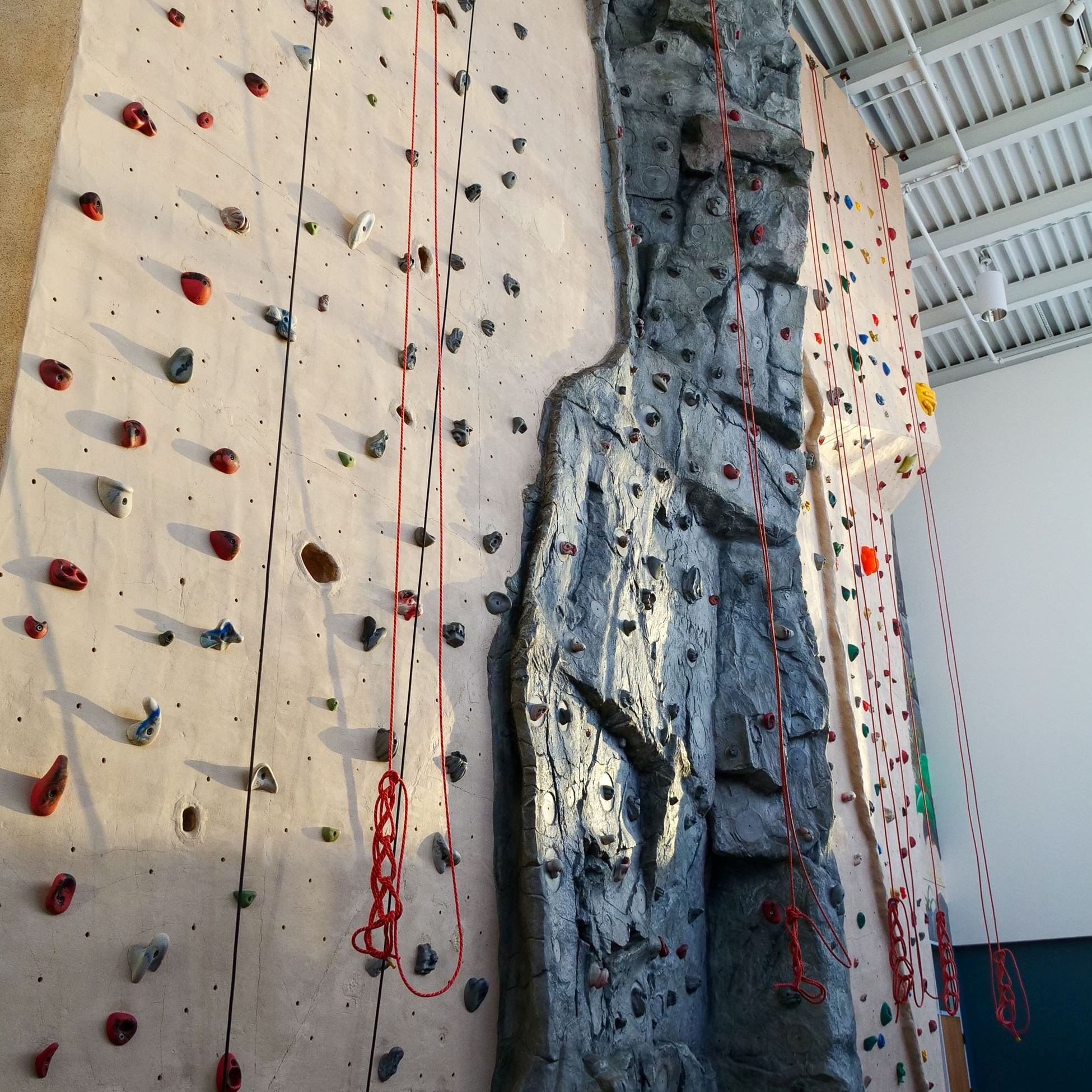 Rock climbing wall.
