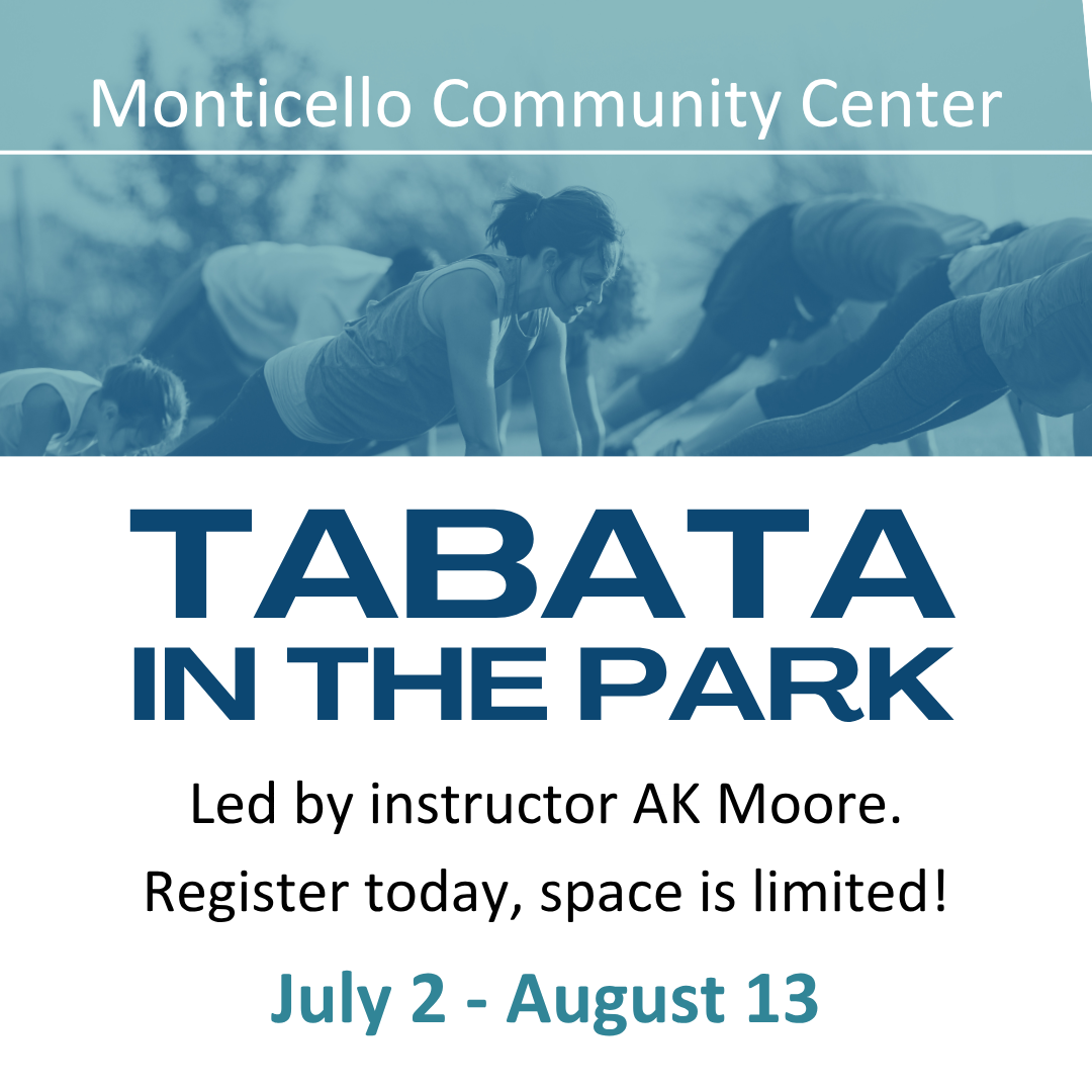 Tabata in the Park Led by Instructor AK Moore. Modifications Available. Register soon.