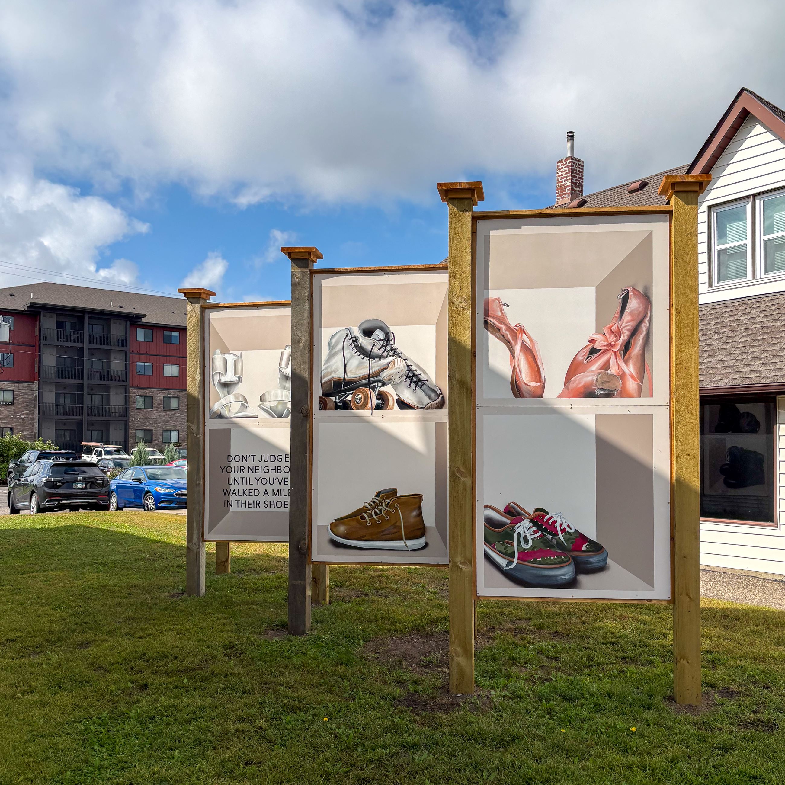 The Shoe Project mural.