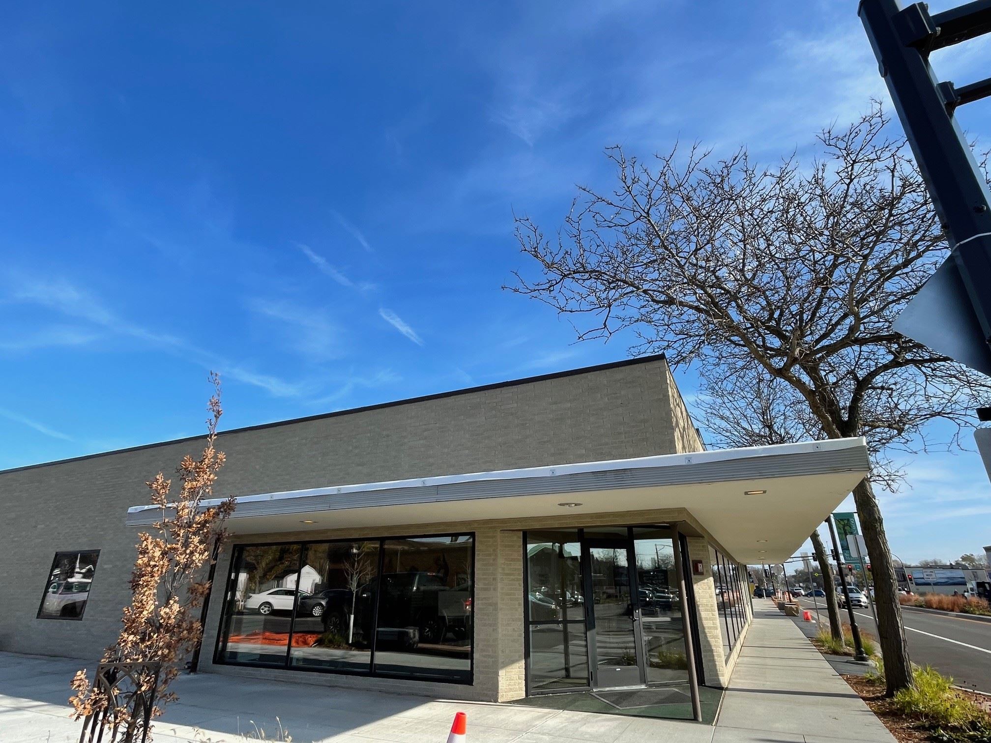 Lucille Murray's Dance Studio with updated window trim and awning.