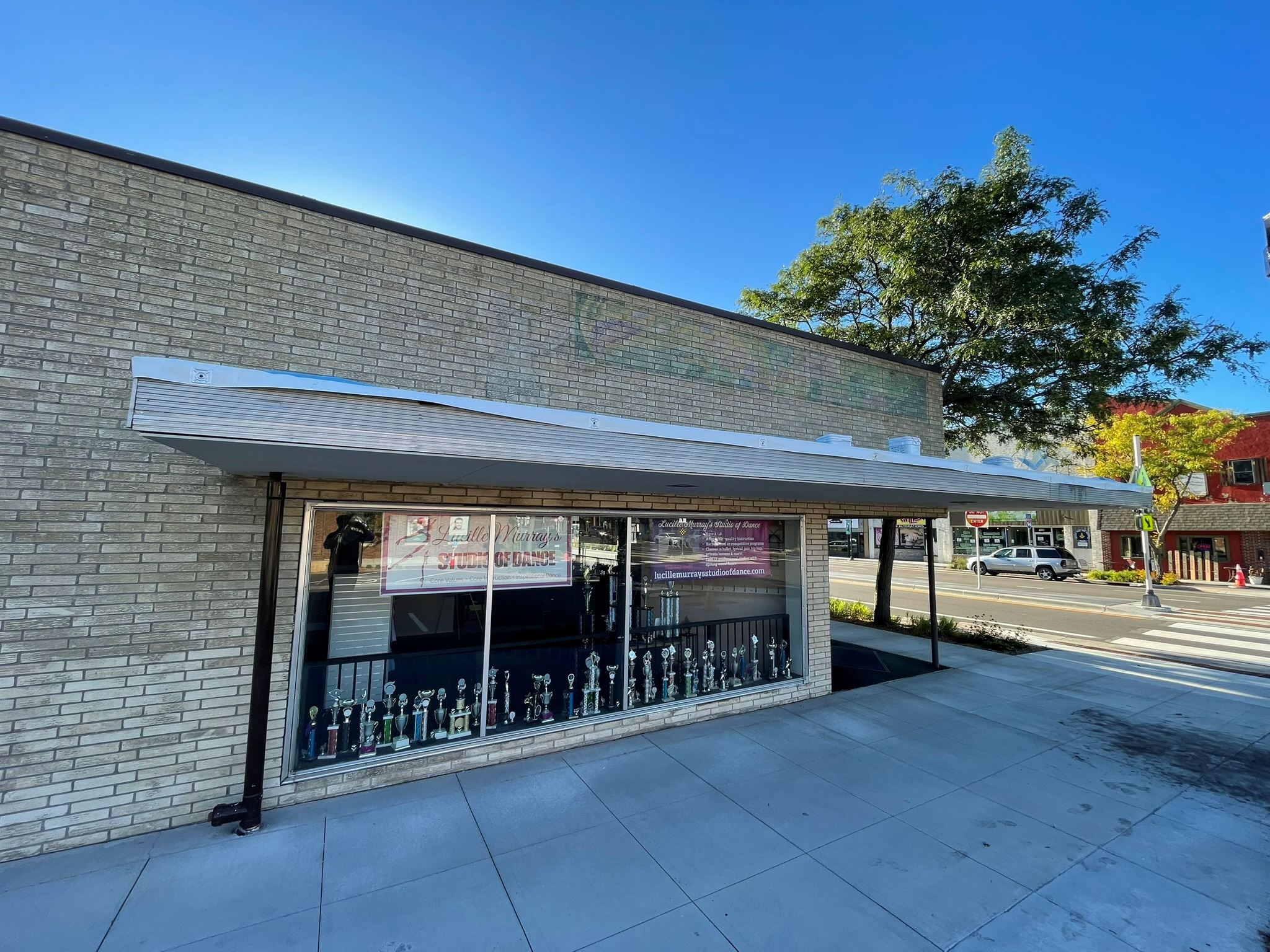 Lucille Murray's Dance Studio with old exterior.