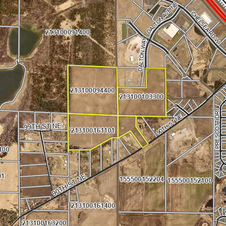 Aerial view of proposed data center development by Scannell Properties, LLC.